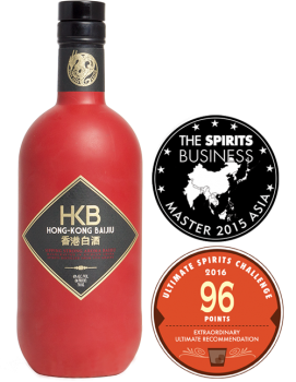 Awards and bottle of HKB