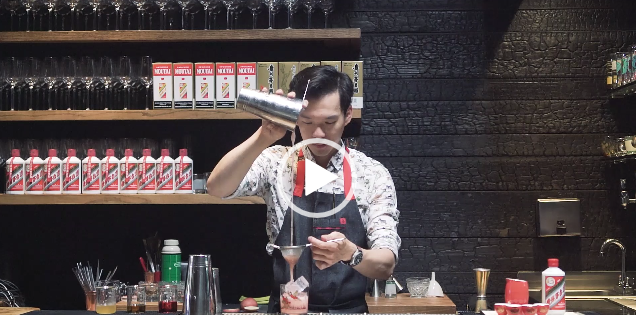 Moutai cocktail being made.